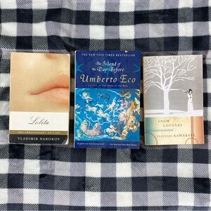 Set of Three Classic Novels Nabokov, Eco, Kawabata Paperback Lot Book Bundles